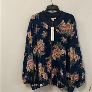 NWT MARYBELLE FLORAL  BOMBER‎ JACKET SIZE 2X
